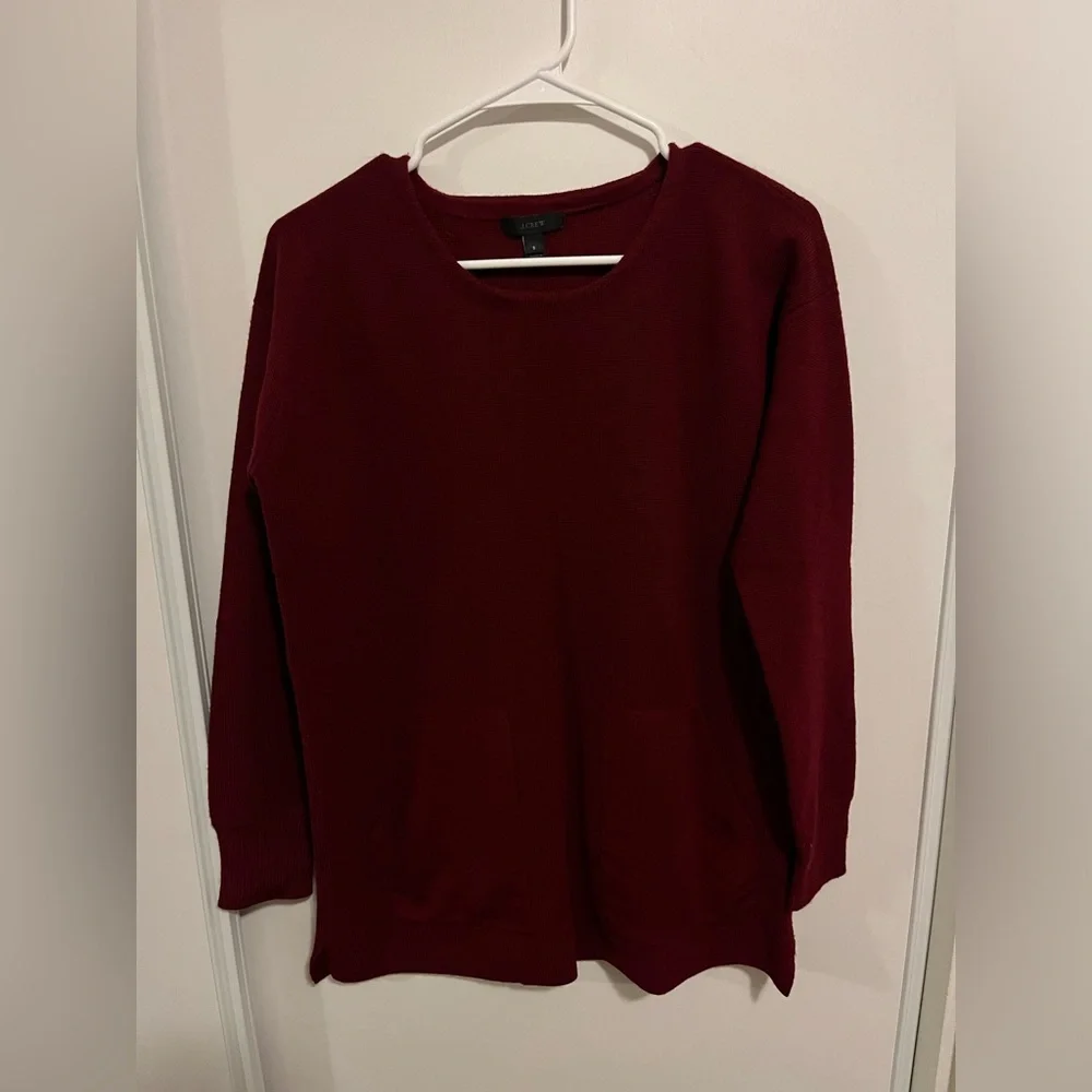 J Crew 100% Merino Wool Textured Two-Pocket Pullover Sweater  Women's Size S‎